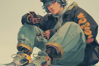 draw cyberpunk, lofi or streetwear anime illustrations
