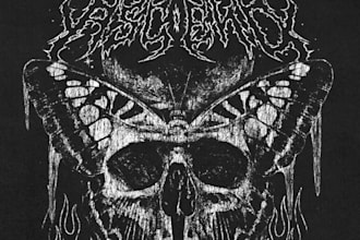 create a heavy metal style melting butterfly streetwear design