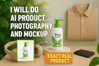 do ai product photography or mockup with exact real product