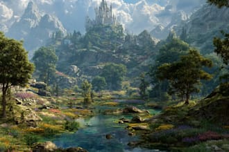 design a conceptual fantasy landscape