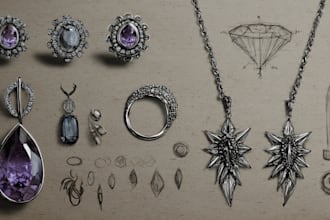 create jewelry design, photorealistic jewelry rendering and jewelry