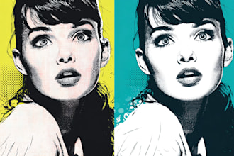 draw a professional pop art portrait