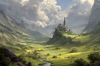 create fantasy landscape illustrations