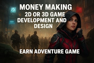 do money making 2d or 3d game development and design, earn adventure game