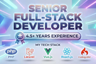 fix or develop websites in PHP, laravel, codeigniter, vue, and react