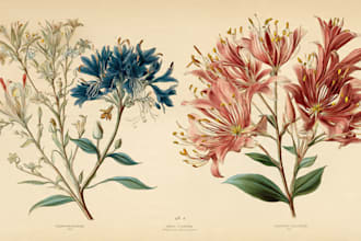 create a beautiful vintage botanical illustration poster