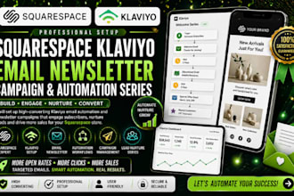 setup squarespace klaviyo email newsletter campaign email automation series