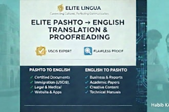 do pashto to english translation and proofreading