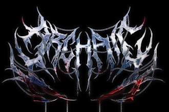 design a bloody metallic style band logo