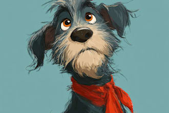 draw your cute pet into disney cartoon portrait style