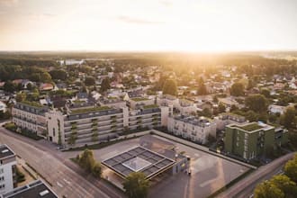 enscape3d community housing,luxury apartments,urban landscape,green space render