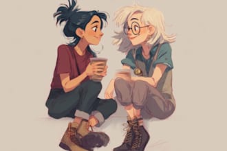 do your portrait in a watercolor and friendship portrait