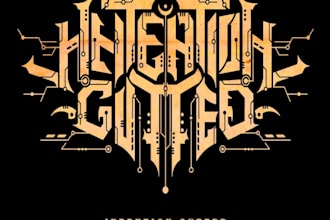 design a technical metal logo for your band or merch