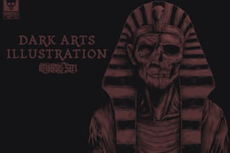 create an terrifying dark arts illustration artwork