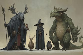 draw fantasy creatures and custom monster illustration