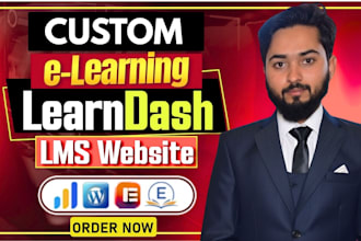 build custom wordpress elearning lms website with learndash or tutor lms