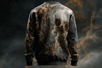 draw a custom dark surrealism for apparel