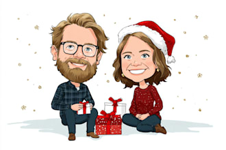 custom christmas cartoon caricature