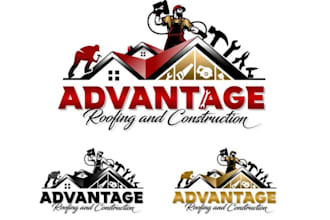 design real estate, roofing, construction logo