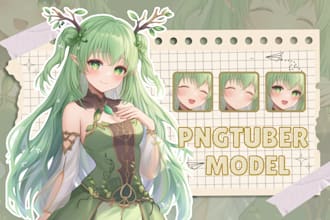 draw a custom unique pngtuber avatar for streaming in anime style