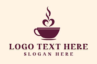design cafe, coffee, bakery, tea, and juice shop logo