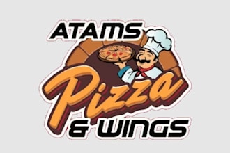design burger, chef, pizza, bbq, food and restaurant logo