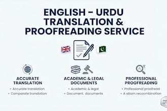 be your urdu academic translator and proofreader
