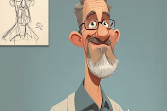 draw a funny caricature with my style