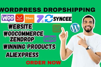 create wordpress woocommerce aliexpress zendrop dser syncee dropshipping website