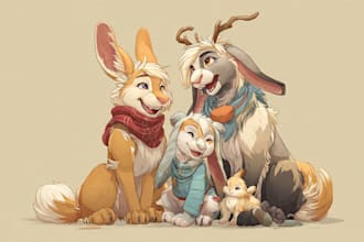 draw a reference sheet and art of your furry character