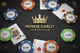 design a minimalist poker chip, club, game or poker logo