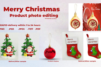 edit your christmas tree photos, change background, enhance lights, ornaments