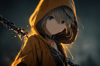 create a illustration anime or roleplaying character