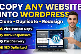 clone,copy redesign duplicate website or replicate wordpress website