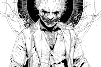create a horror and gothic line art illustrations