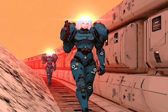 draw anime, sci fi, robot, gundam and mecha concept art