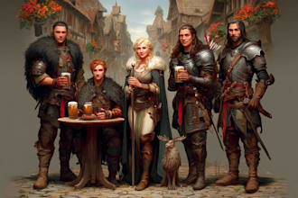 create dnd party character art for your adventuring group