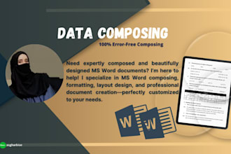 do urdu, english, and math typing and composing professionally