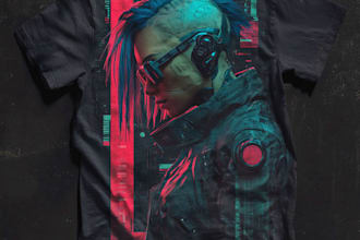 desing, vintage retro or cyberpunk vaporwave streetwear graphic t shirt design