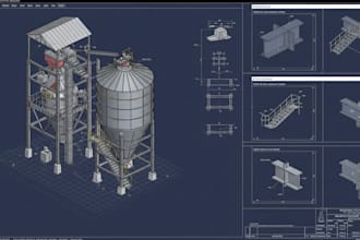 do detailed shop drawings and steel structural design with tekla autocad