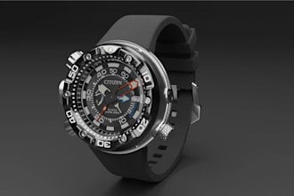 design and create detailed 3d wristwatch model, clock animation and rendering