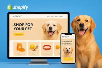create mobile optimized shopify pet store pet website shopify store