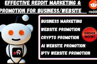 do reddit post upvote for product, business website, marketing iptv saas website