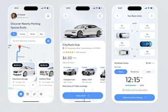 build reservation app, car parking space finder app, gps app, space locator app
