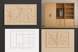 design 2d 3d wardrobes, media walls, cnc relief panels and shop drawings
