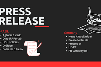 do german and brazilian press releases, PR distribution and submission