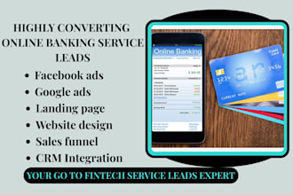 fintech leads online banking users financial service clients finance CRM leads