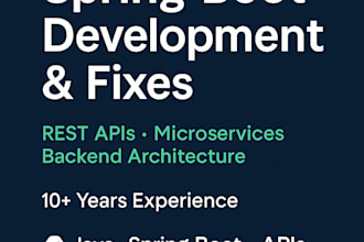 build or fix spring boot backend, rest apis and microservices