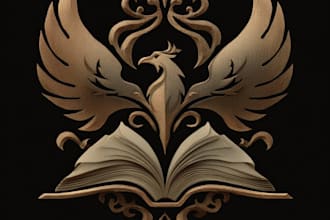do a fantasy book novel series logo