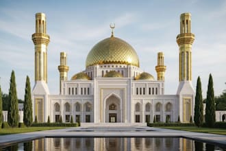 design 3d mosque, masjid, musalla, minbar, ablution space, islamic center design